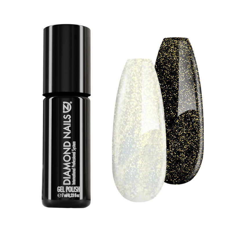 FM#2 Gel Nail Polish Top Gold Shimmer - No Wipe  7 ml